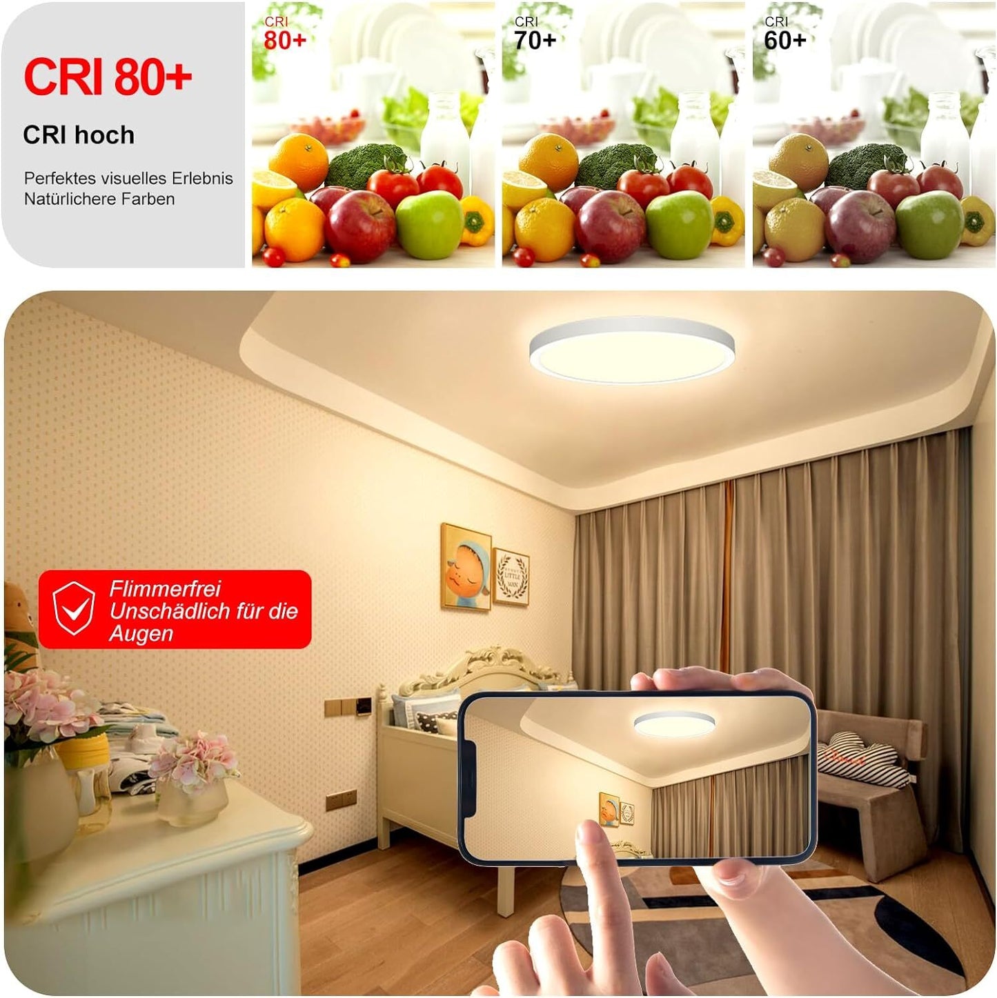 28W RGB LED Deckenleuchte Deckenlampe Dimmbar Mit Fernbedienung Wohnzimmer Lampe
