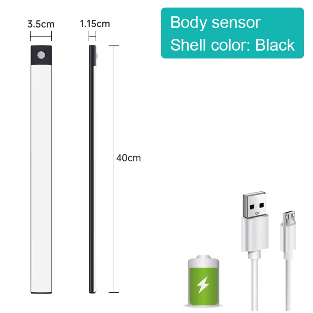 Motion Sensor Light Wireless LED Night Light USB Rechargeable Night Lamp Cabinet Wardrobe Lamp under Backlight for Kitchen Led
