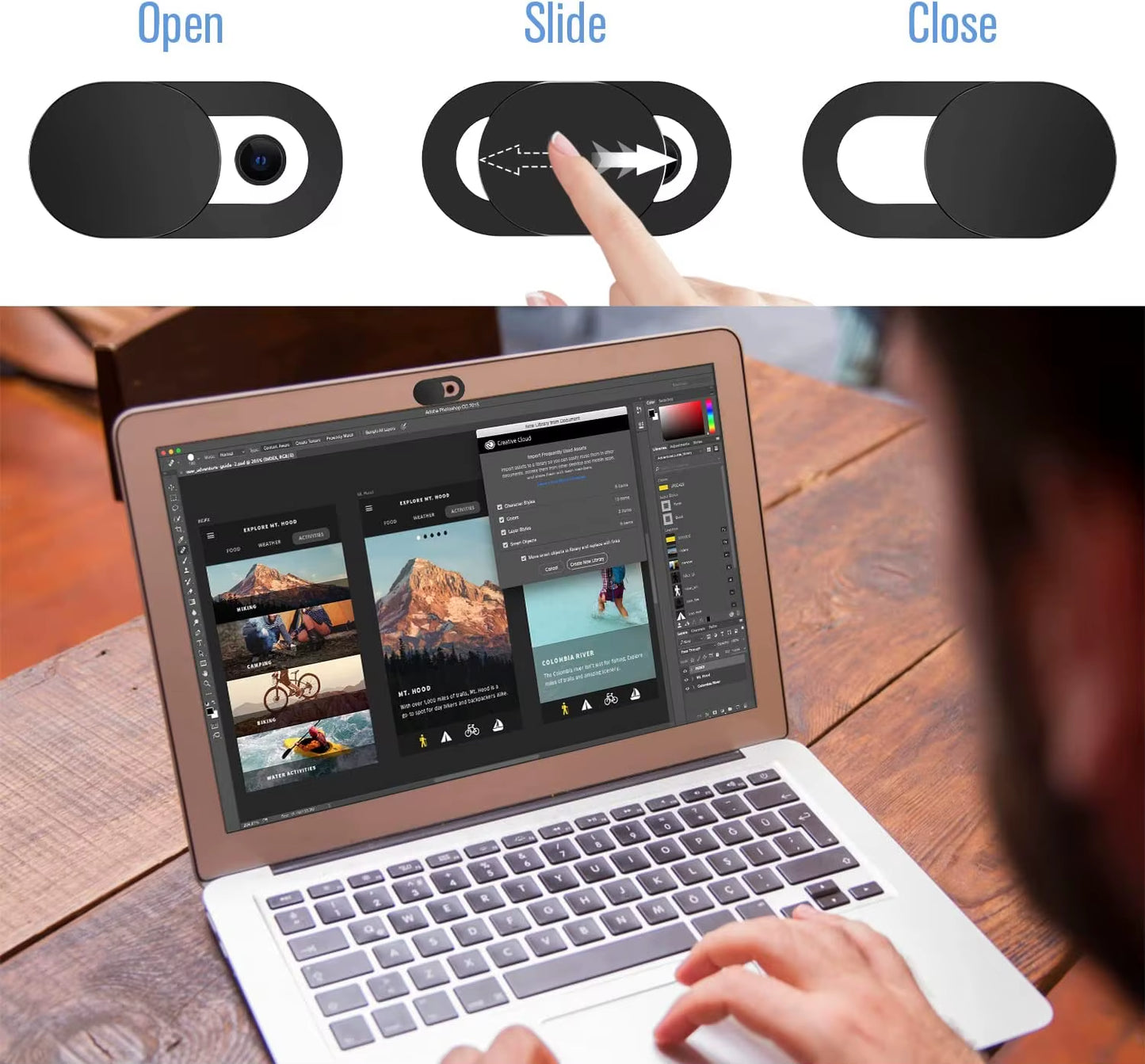 Webcam Cover Shutter Magnet Slider Plastic Camera Cover for Ipad Tablet Web Laptop Pc Camera Mobile Phone Lenses Privacy Sticker
