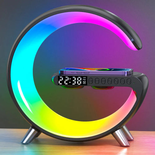 3-in-1 Atmosphere-Lampe mit LED-Licht, Bluetooth-Speaker und Wireless Charger
