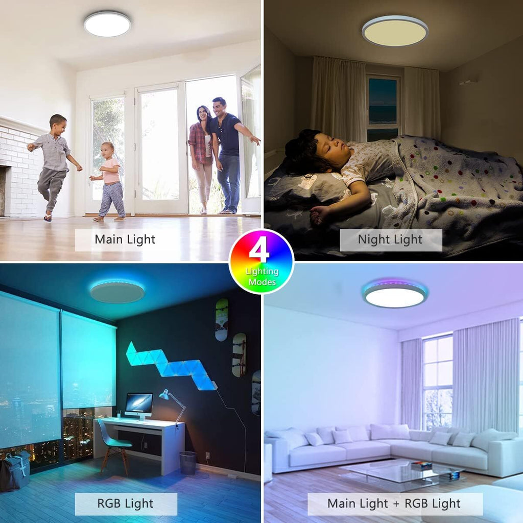 28W RGB LED Deckenleuchte Deckenlampe Dimmbar Mit Fernbedienung Wohnzimmer Lampe