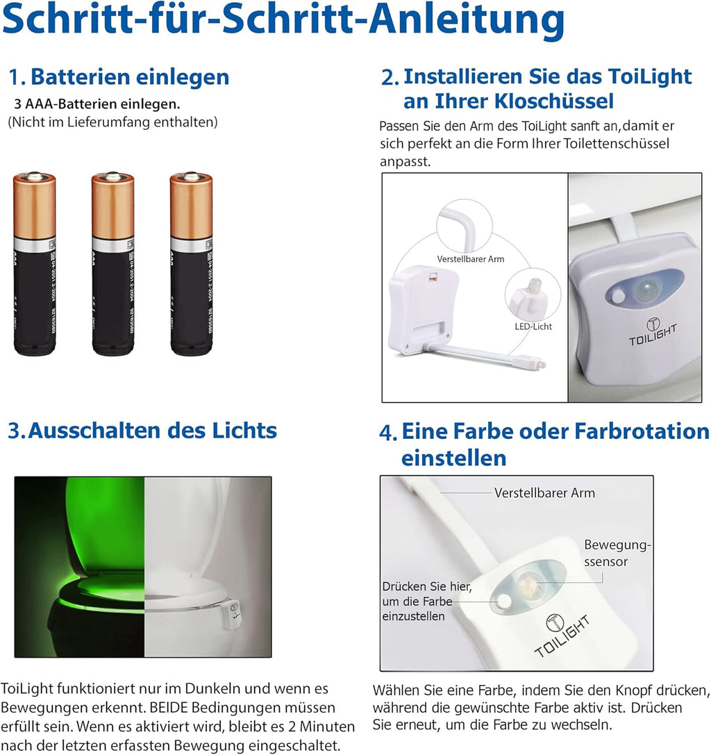 Das Original WC Licht. Coole LED Toilettenlicht Gadgets. Praktische Weihnachtsgeschenke. Lustige Geschenke Für Männer Frauen Herren. Geschenkideen Weihnachten Männergeschenke Geschenk Wichtelgeschenk