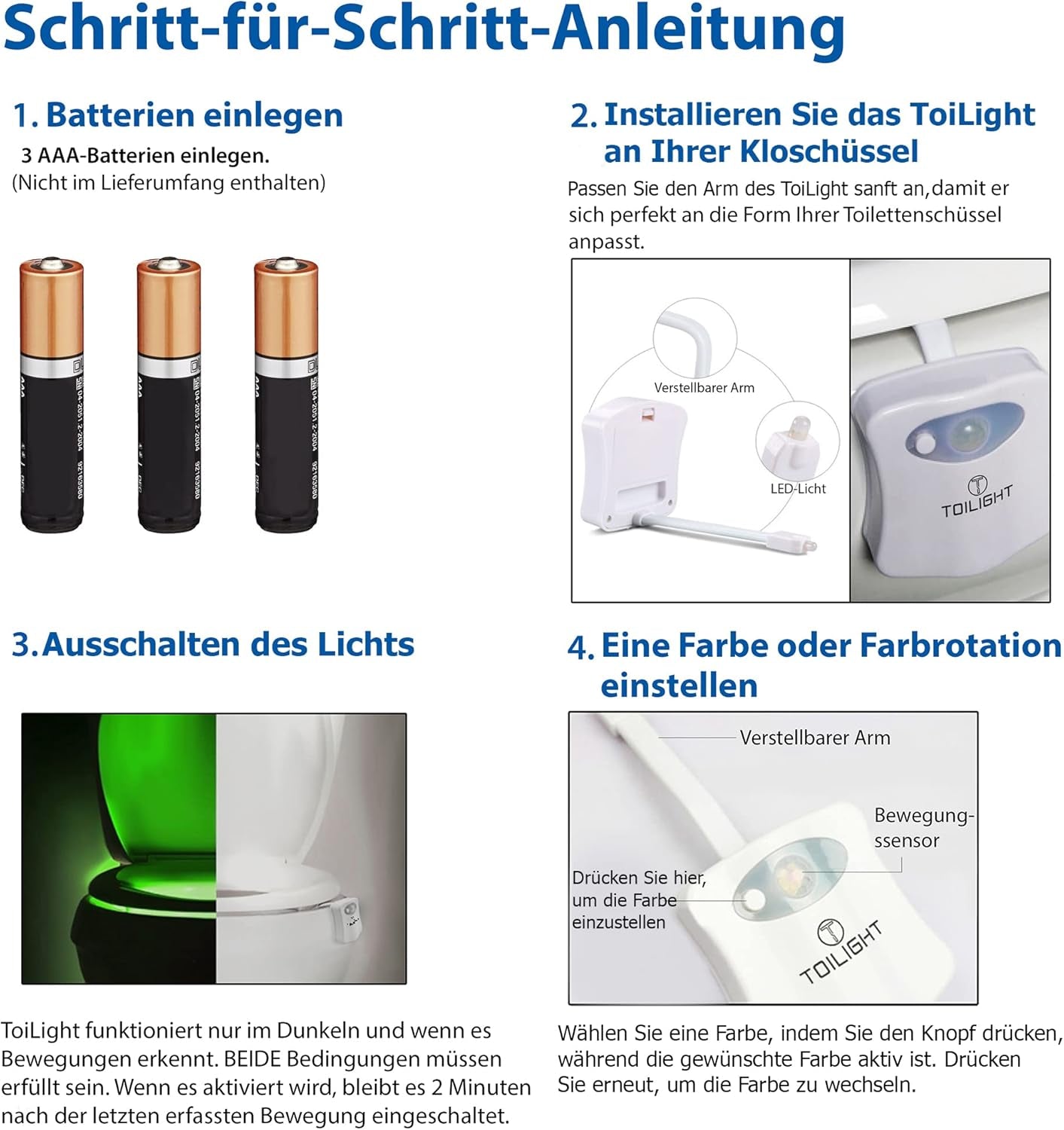Das Original WC Licht. Coole LED Toilettenlicht Gadgets. Praktische Weihnachtsgeschenke. Lustige Geschenke Für Männer Frauen Herren. Geschenkideen Weihnachten Männergeschenke Geschenk Wichtelgeschenk