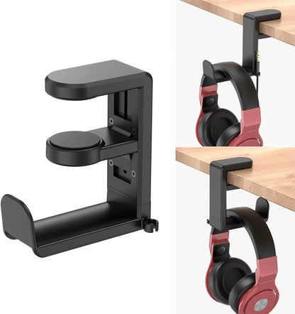 No Punch Table Clip Hook Headphone Holder 360 Degree Rotating Headphone Holder Miscellaneous Storage Hanging