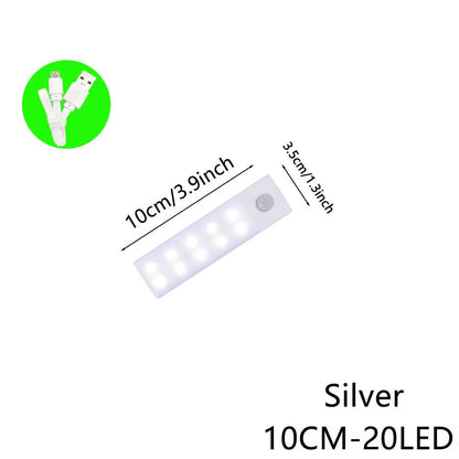 Motion Sensor Light Wireless LED Night Light USB Rechargeable Night Lamp Cabinet Wardrobe Lamp under Backlight for Kitchen Led