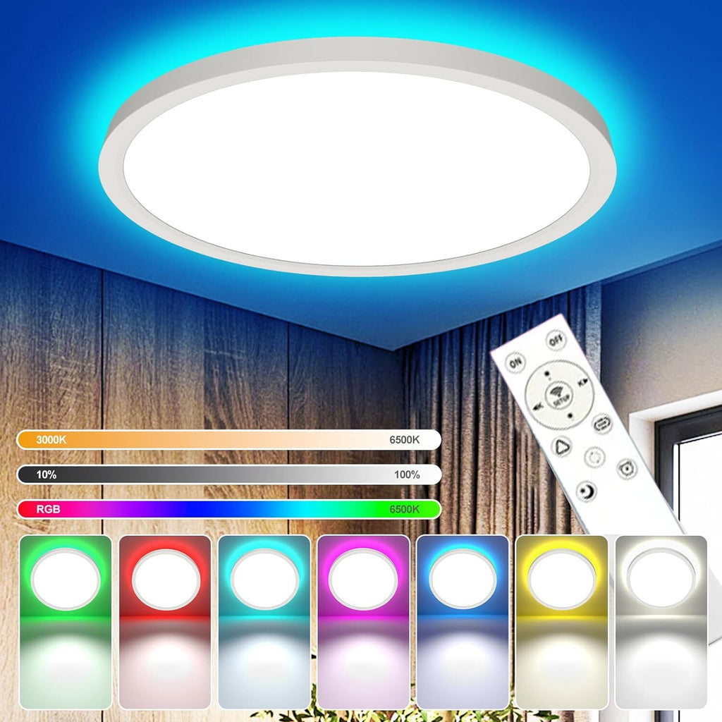 RGB LED Deckenleuchte 28W, dimmbar mit Fernbedienung
