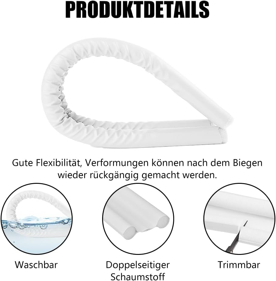 Zugluftstopper Für Türen,1 Stück Türen Zugluftstopper Mit Doppeldichtung,Türbodendichtung,Effektive Gegen Zugluft,Kälte, Lärm Und Insekt,(96Cm/Weiß)