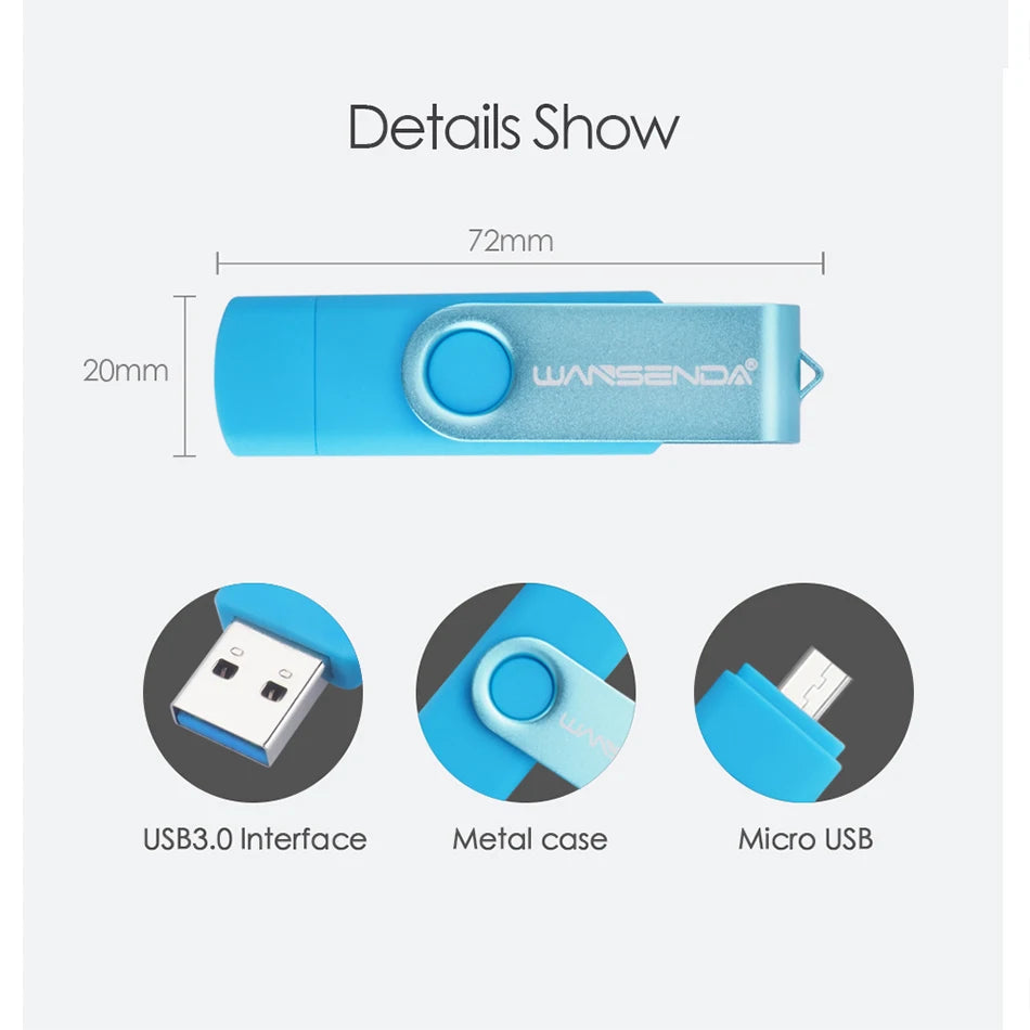 New Usb 3.0  OTG USB Flash Drive for Android Phone/Tablet/Pc 16GB 32GB 64GB 128GB 256GB Pendrive High Speed Pen Drive
