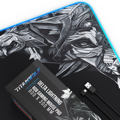 Titanwolf Lightning RGB Gaming Mauspad 800 X 300 X 4Mm Xl-Formal LED Multi Color