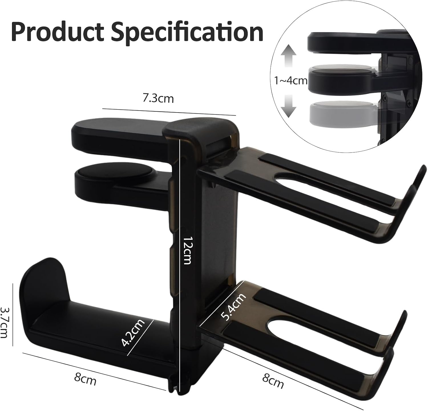 2 in 1 Kopfhörer Ständer Controller Halter, 360° Drehbar Headset Halterung Tisch Mit Kabel Organizer, Universal Kopfhörerständer Gaming Zubehör (Schwarz)