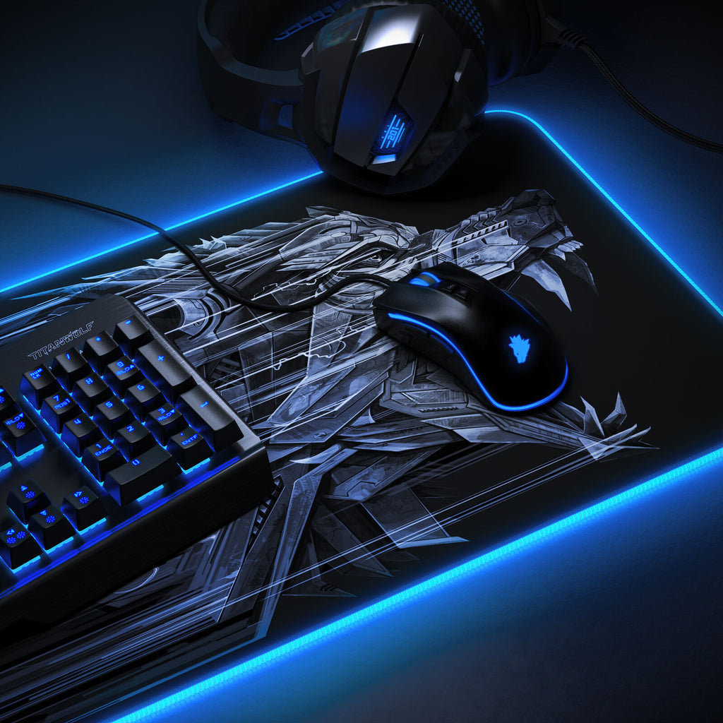 Titanwolf Lightning RGB Gaming Mauspad 800 X 300 X 4Mm Xl-Formal LED Multi Color